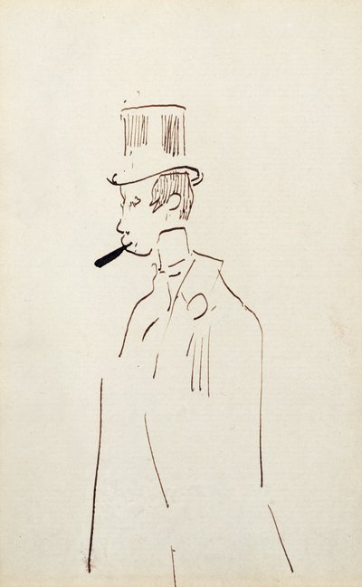 Man in top hat by Henri de Toulouse Lautrec